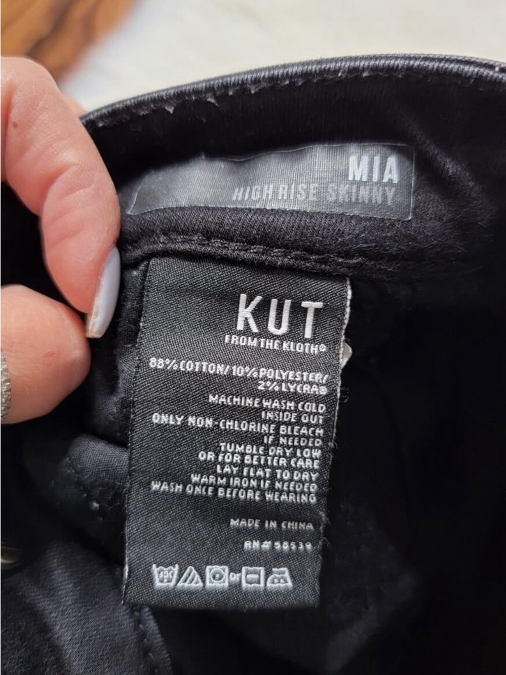KUT FROM THE KLOTH “MIA HIGH-RISE SKINNY” Ankle Jeans In “DARK STONE WASH OUT” - Picture 7 of 7